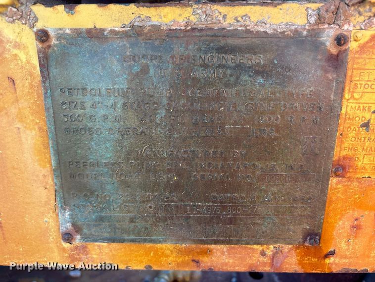 image for item FN3835 1952 Peerless 4USPL centrifugal pump