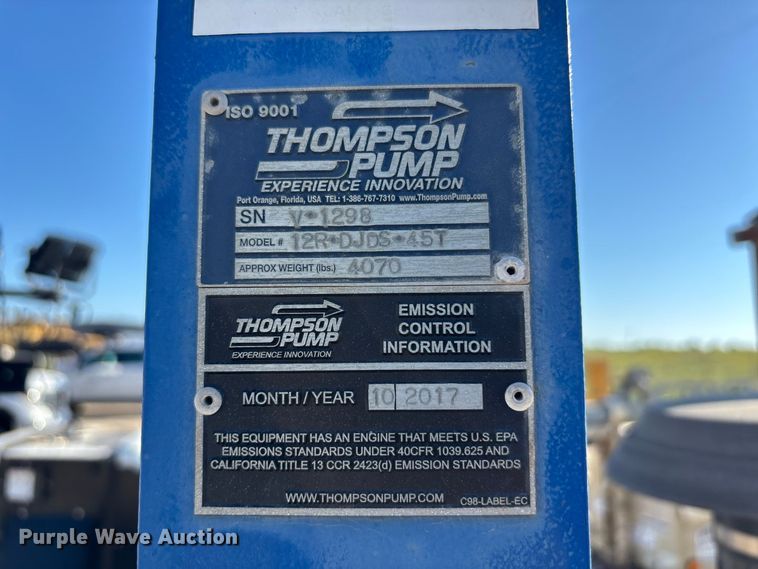 image for item FN3836 2017 Thompson 12R-DJDS-45T rotary pump