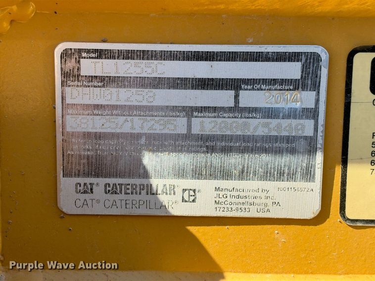 image for item FN3847 2014 Caterpillar TL1255C telehandler