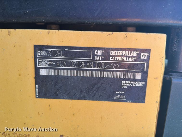 image for item FN3856 2014 Caterpillar 312EL excavator