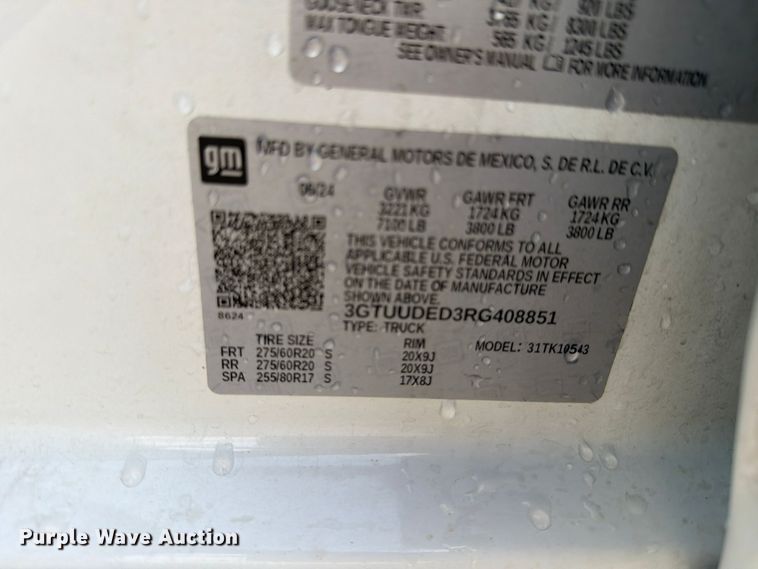 image for item FN3860 2024 GMC Sierra 1500 4X4 Crew Cab pickup truck