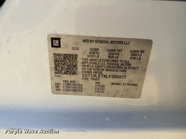 image for item FN3861 2020 GMC Sierra 2500HD 4X4 Crew Cab pickup truck