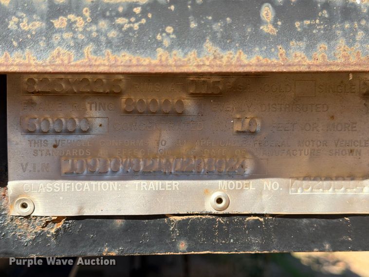 image for item DV8738 1998 Doonan Specialized Trailer drop deck equipment trailer