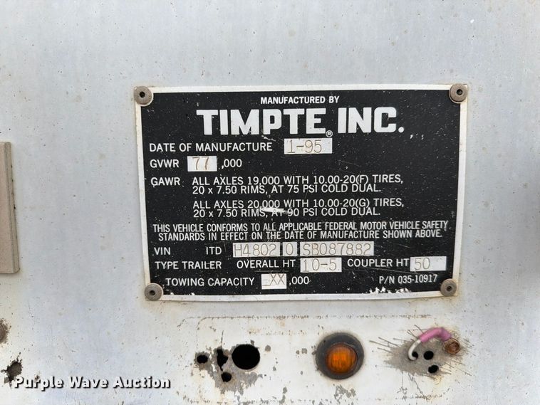 image for item EI7825 1995 Timpte grain trailer