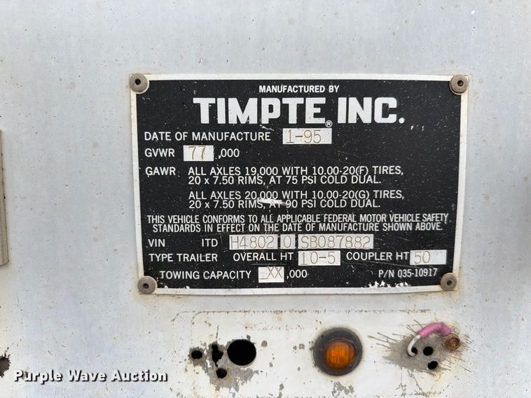 image for item EI7825 1995 Timpte grain trailer