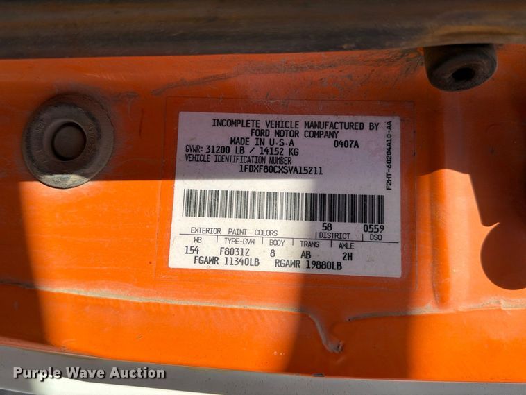 image for item EX1054 1995 Ford F800 dump truck