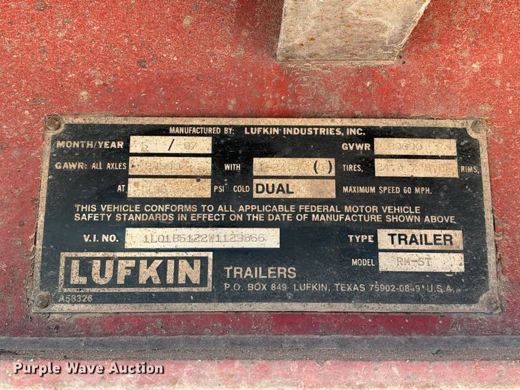 image for item FB8380 1998 Lufkin RM-ST flatbed trailer