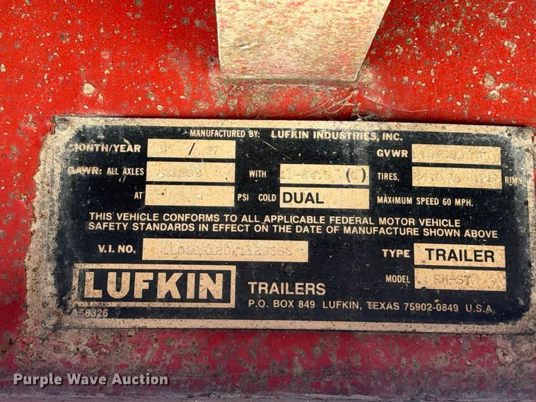image for item FB8381 1998 Lufkin RM-ST flatbed trailer