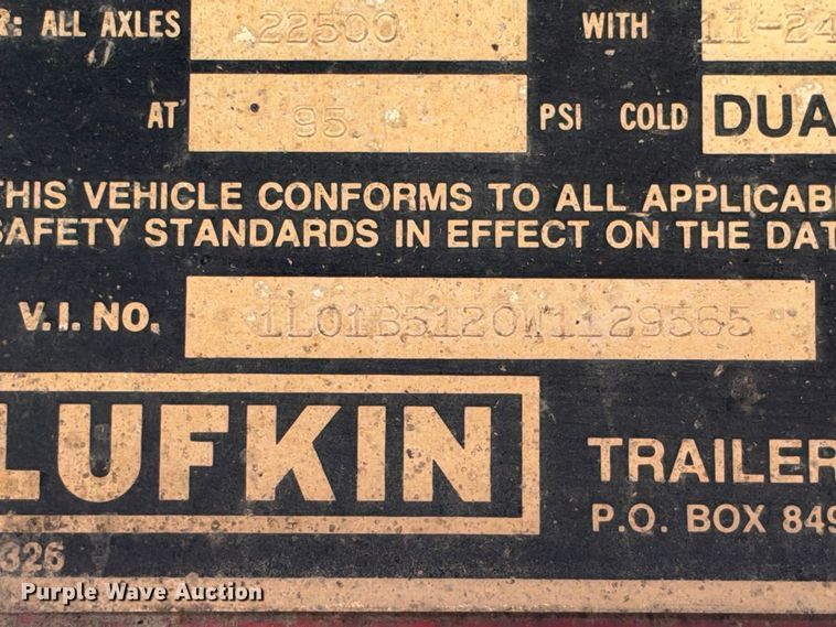image for item FB8381 1998 Lufkin RM-ST flatbed trailer