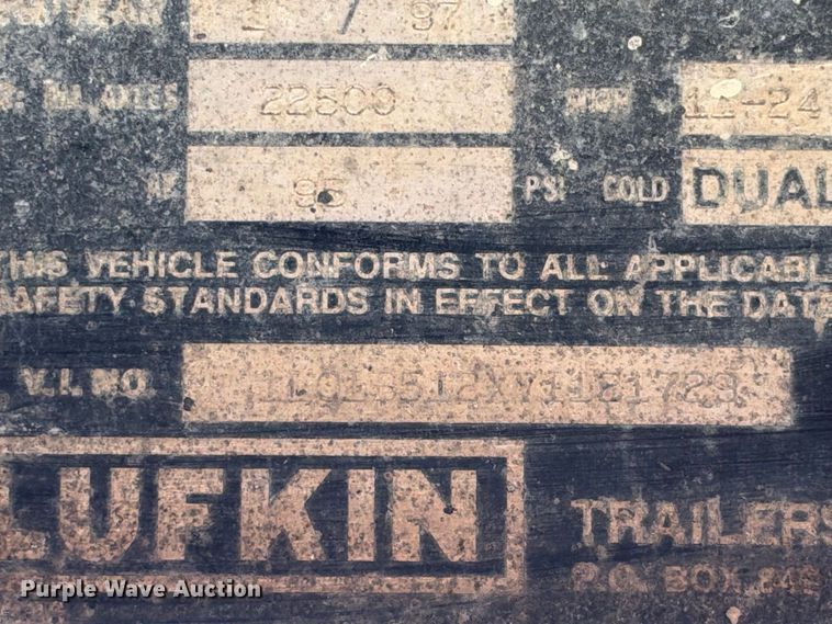 image for item FB8384 1997 Lufkin RM-ST flatbed trailer