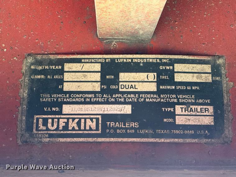 image for item FB8386 1997 Lufkin RM-ST flatbed trailer