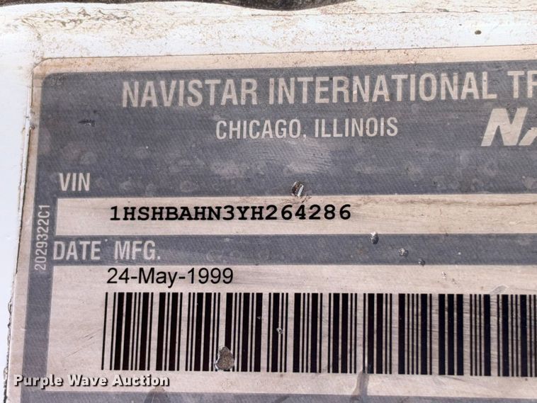 image for item FB8390 2000 International 8100 semi truck