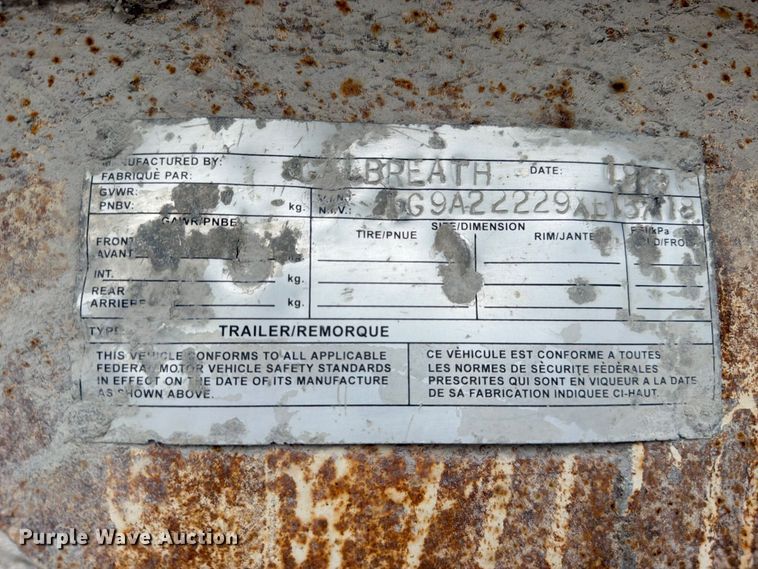 image for item FJ2028 1999 Galbreath end dump trailer