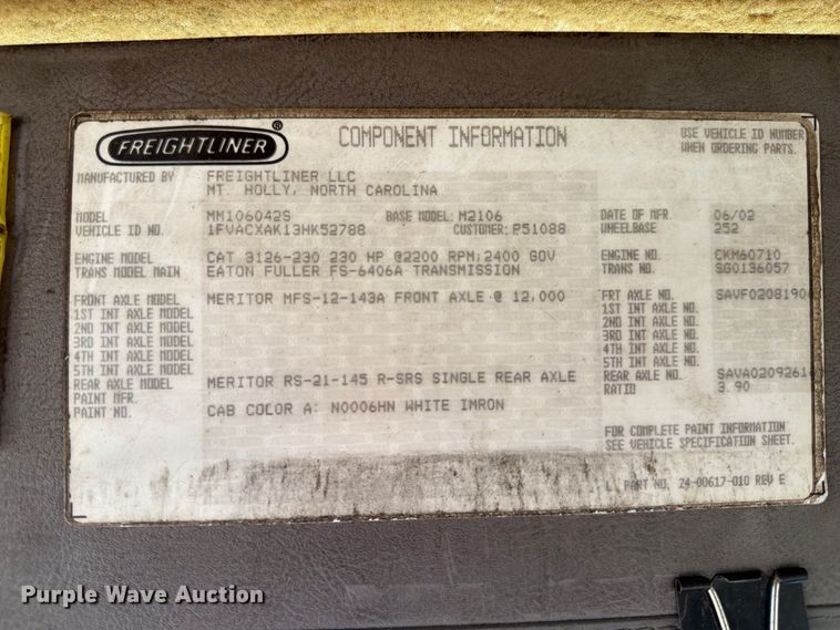 image for item FK2172 2003 Freightliner Business Class M2 box truck