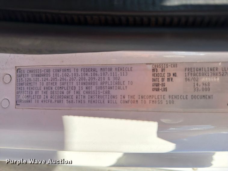 image for item FK2172 2003 Freightliner Business Class M2 box truck