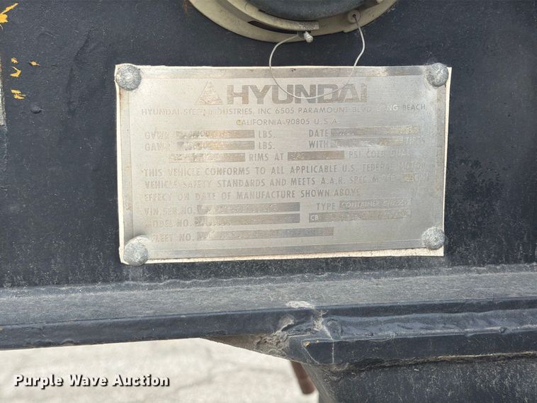 image for item FP4065 1987 Hyundai container trailer