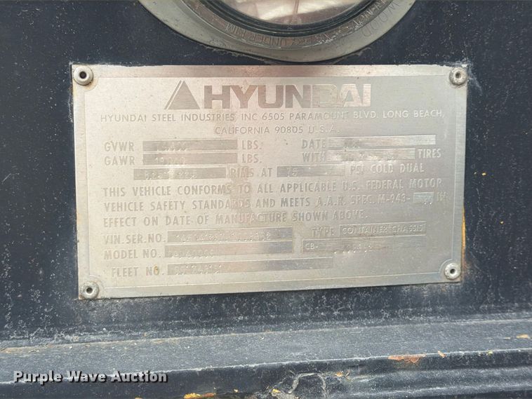 image for item FP4066 1987 Hyundai CGN40006 container trailer