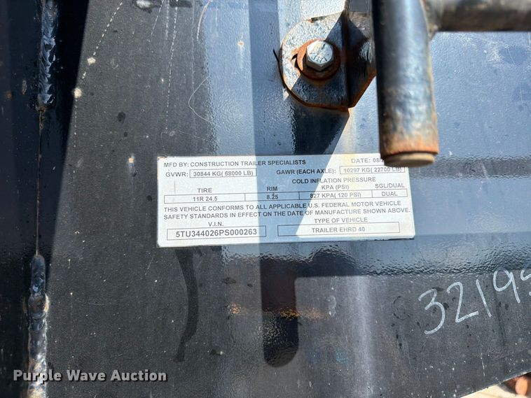 image for item FP4080 2023 Construction Trailer Specialists EHRD 40 end dump trailer