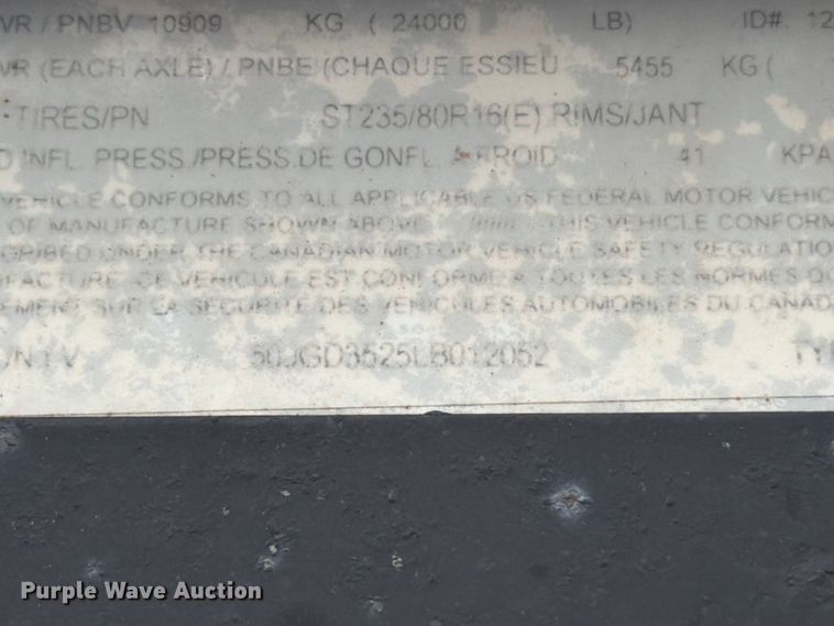 image for item OE9729 2020 Stateline trailers DBA Hull equipment trailer