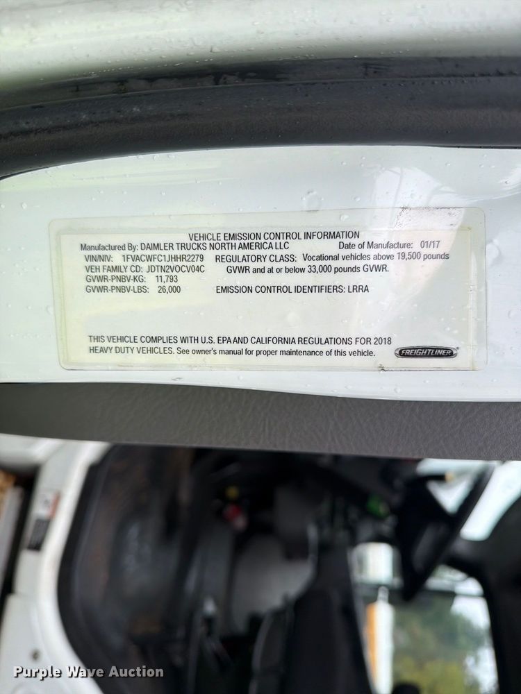image for item YA4362 2018 Freightliner Business Class M2 box truck