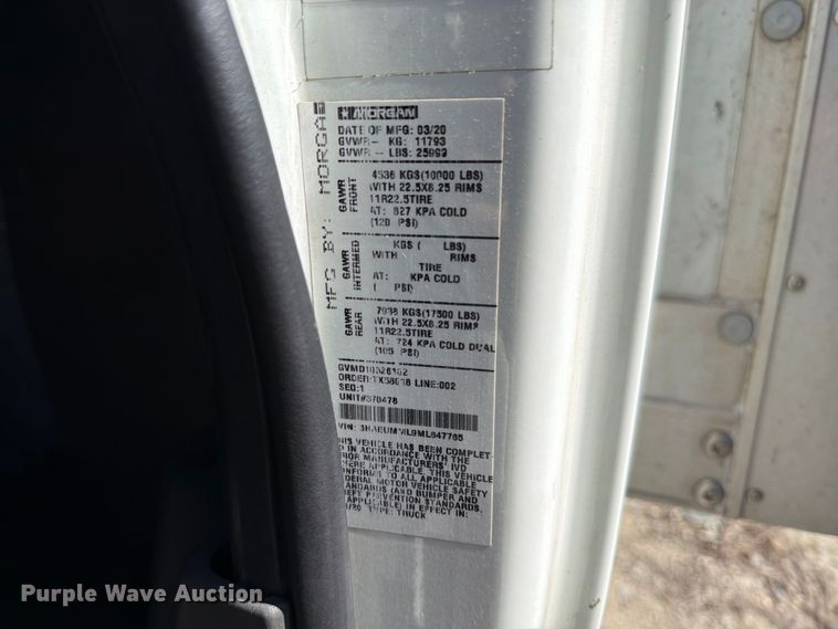 image for item YA4646 2021 International MV607 box truck