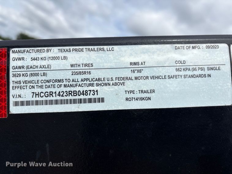 image for item YA5229 2024 Texas Pride roll-off container trailer