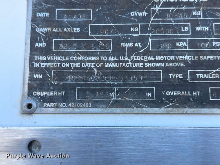 image for item YA5314 2006 Great Dane 7311TP-SAL dry van trailer