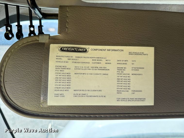 image for item YA5427 2016 Freightliner Business Class M2 semi truck