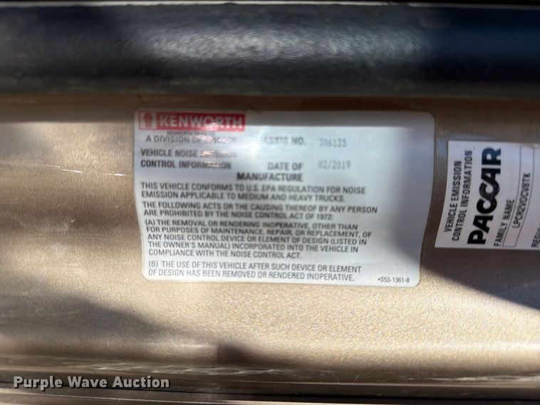 image for item YA5510 2020 Kenworth T880 dump truck