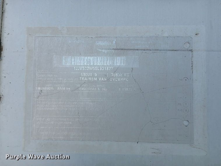 image for item YA5516 2005 Wabash DVCVHPC dry van trailer