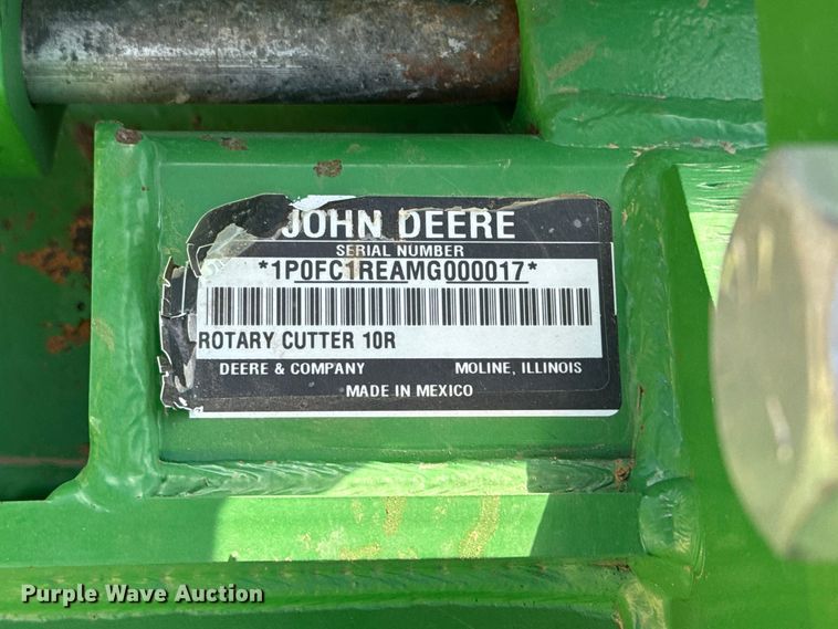 image for item DT6740 2021 John Deere FC10R batwing rotary mower