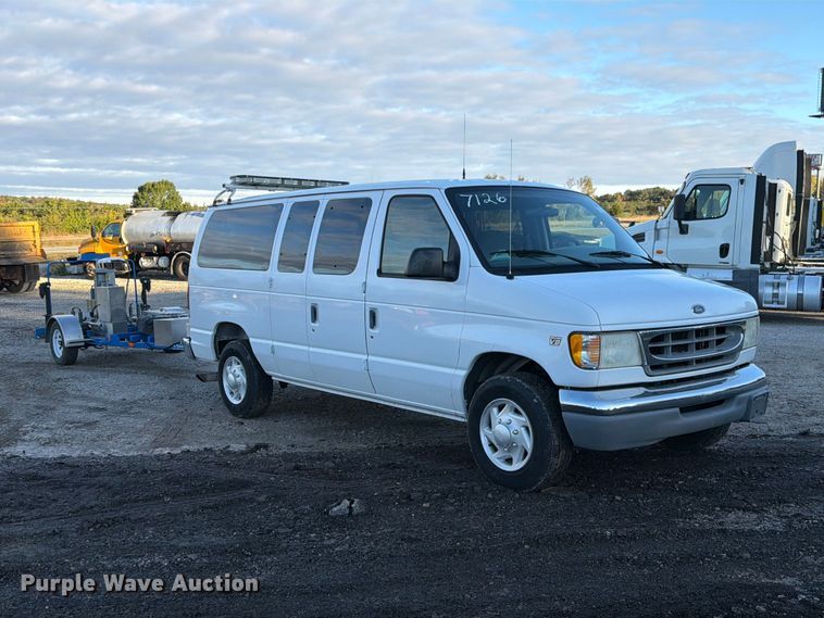 image for item DZ4949 1999 Ford  E350 Super Duty XLT utility van and falling weight deflectometer trailer