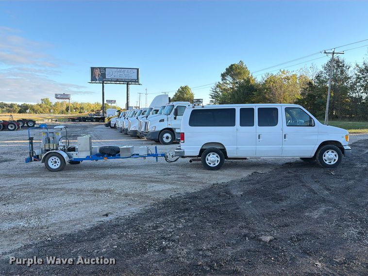 image for item DZ4949 1999 Ford  E350 Super Duty XLT utility van and falling weight deflectometer trailer