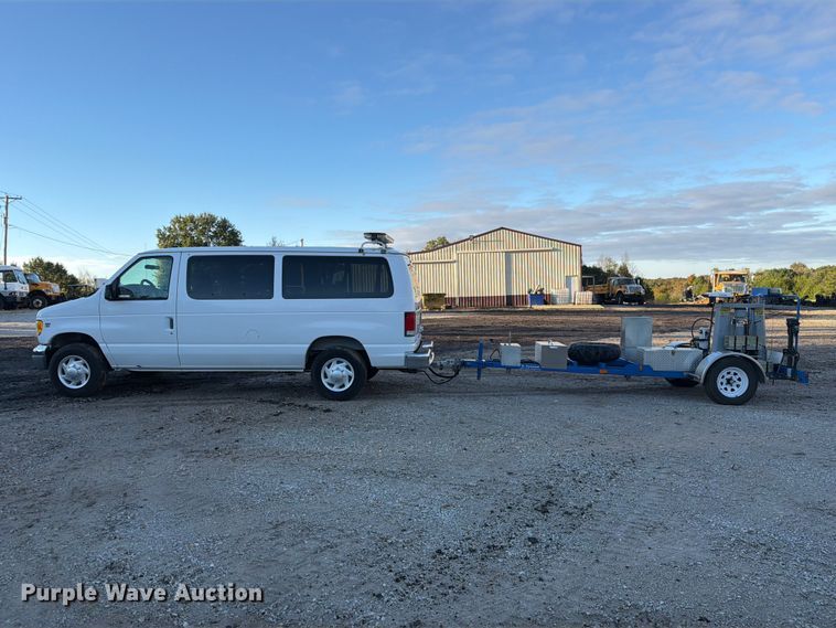 image for item DZ4949 1999 Ford  E350 Super Duty XLT utility van and falling weight deflectometer trailer