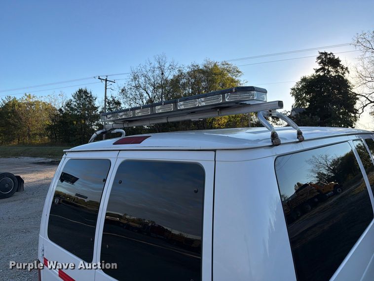 image for item DZ4949 1999 Ford  E350 Super Duty XLT utility van and falling weight deflectometer trailer