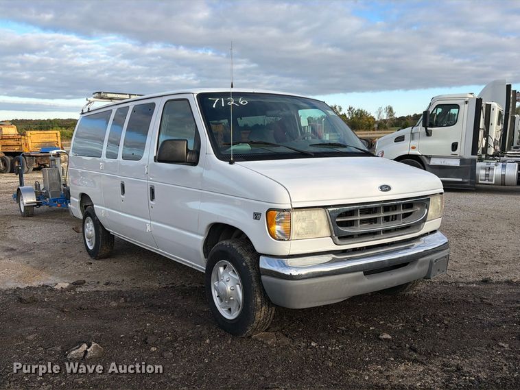 image for item DZ4949 1999 Ford  E350 Super Duty XLT utility van and falling weight deflectometer trailer