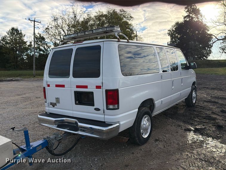 image for item DZ4949 1999 Ford  E350 Super Duty XLT utility van and falling weight deflectometer trailer