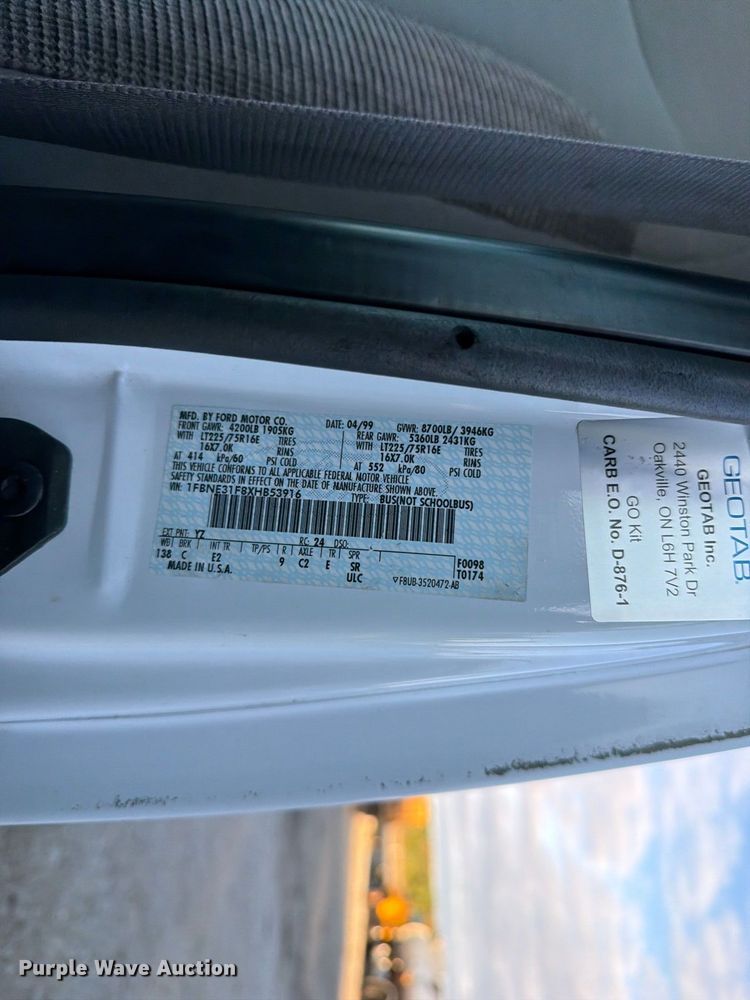 image for item DZ4949 1999 Ford  E350 Super Duty XLT utility van and falling weight deflectometer trailer