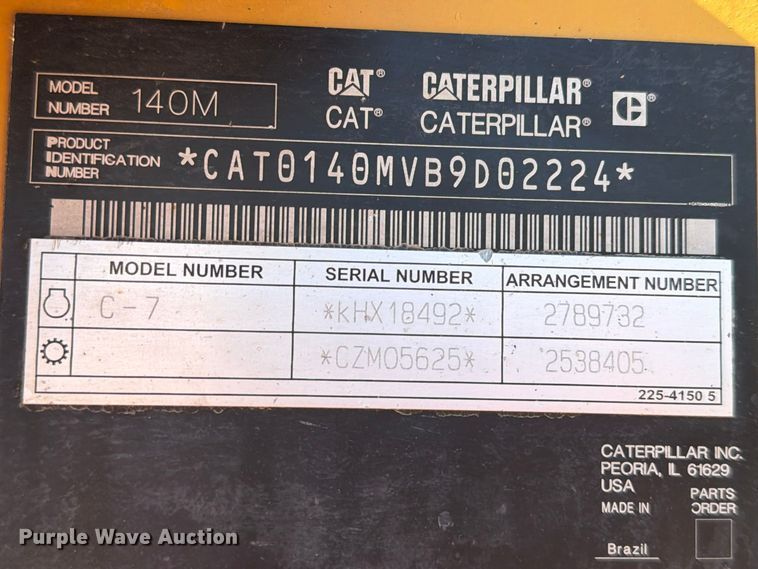 image for item EA0596 2010 Caterpillar 140M motor grader