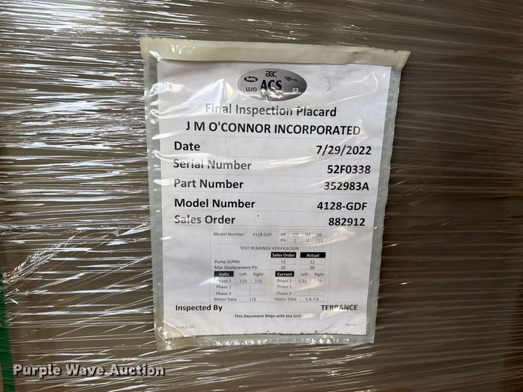 image for item EI7807 Sterlco 4128-GDF boiler feed pump system