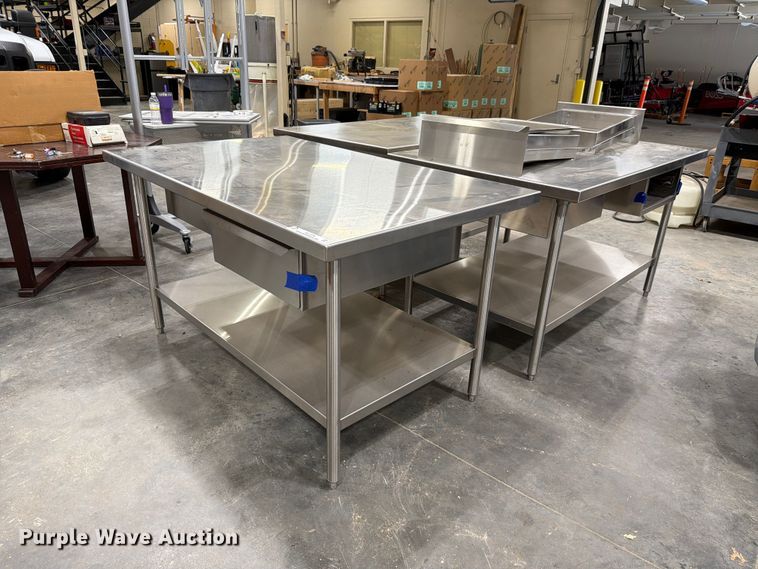 image for item EL1076 (3) stainless steel tables