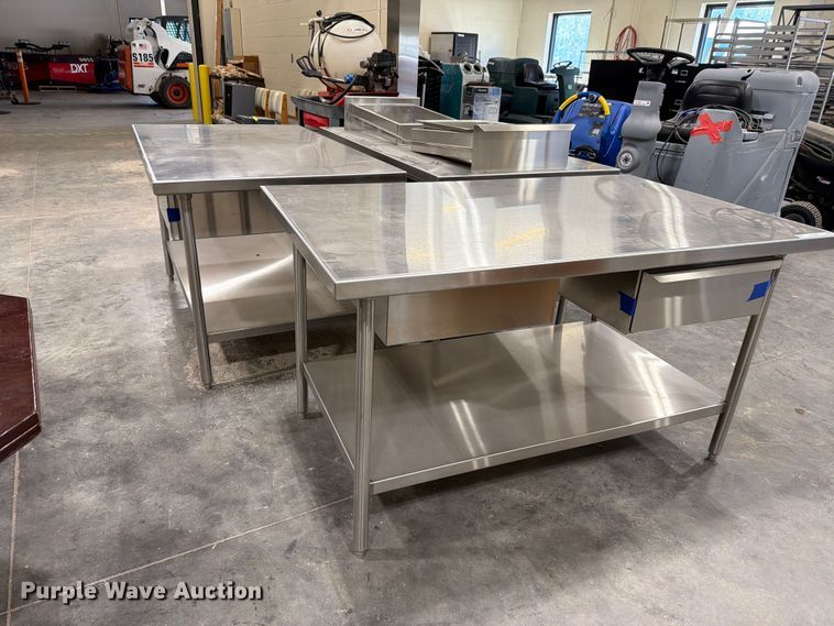image for item EL1076 (3) stainless steel tables