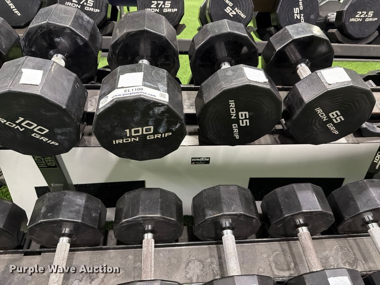 image for item EL1108 (18) dumbbells with rack