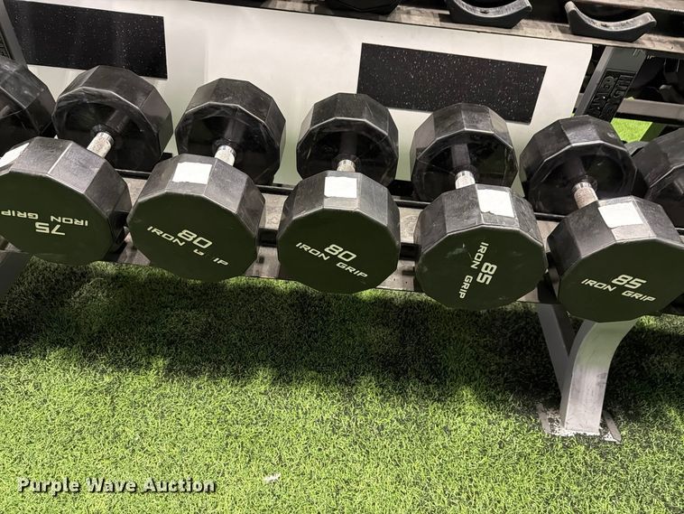 image for item EL1108 (18) dumbbells with rack