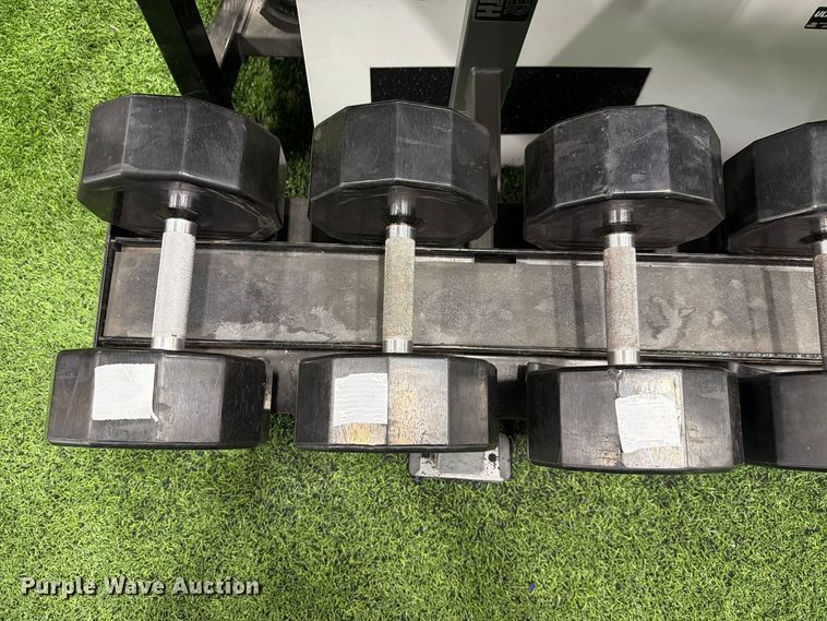 image for item EL1108 (18) dumbbells with rack