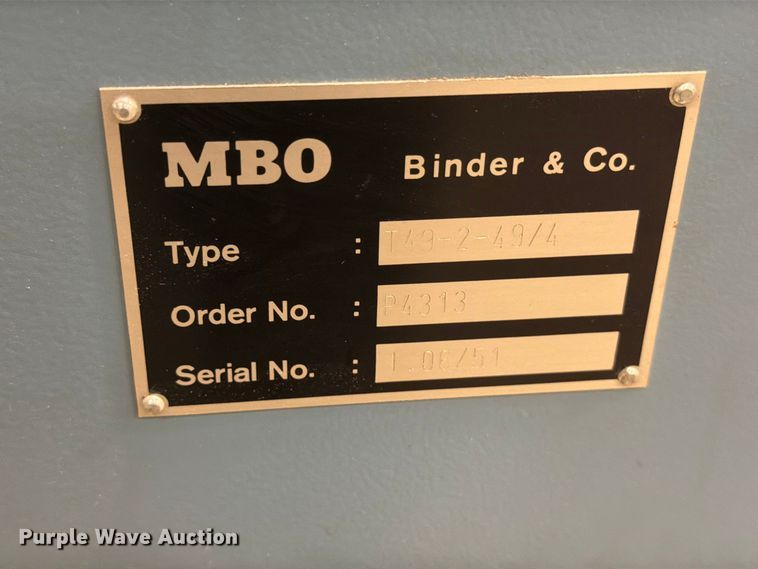 image for item EP7925 MBO Binder & Co. T49-2-49/4 paper folding machine