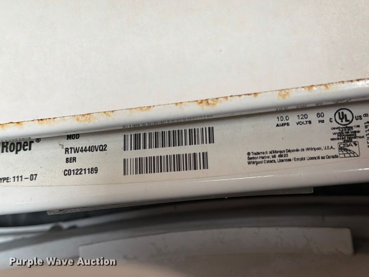image for item EP7952 Roper RTW4440VQ2 washing machine