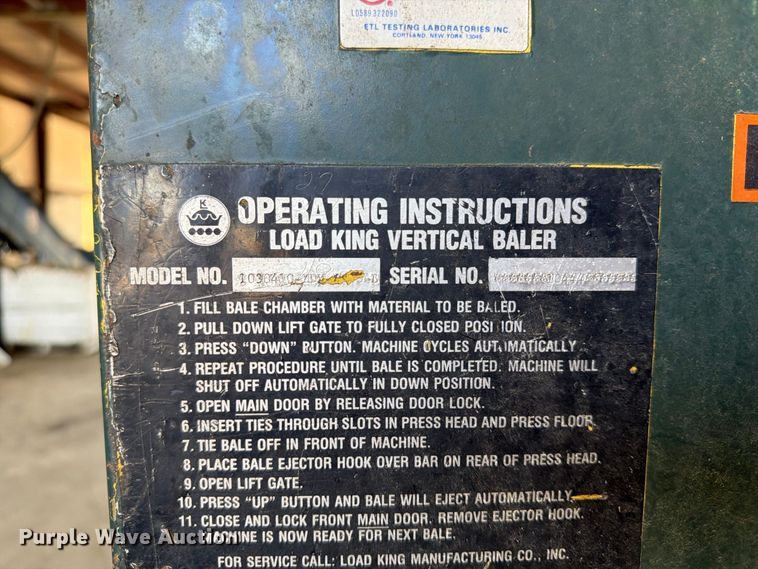 image for item ER3467 Load King 1030410MDX baler