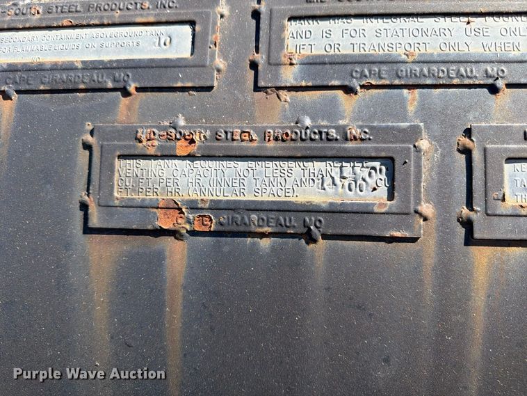 image for item ER3469 (2) Mid-South Steel Products Inc. skid mounted steel tanks