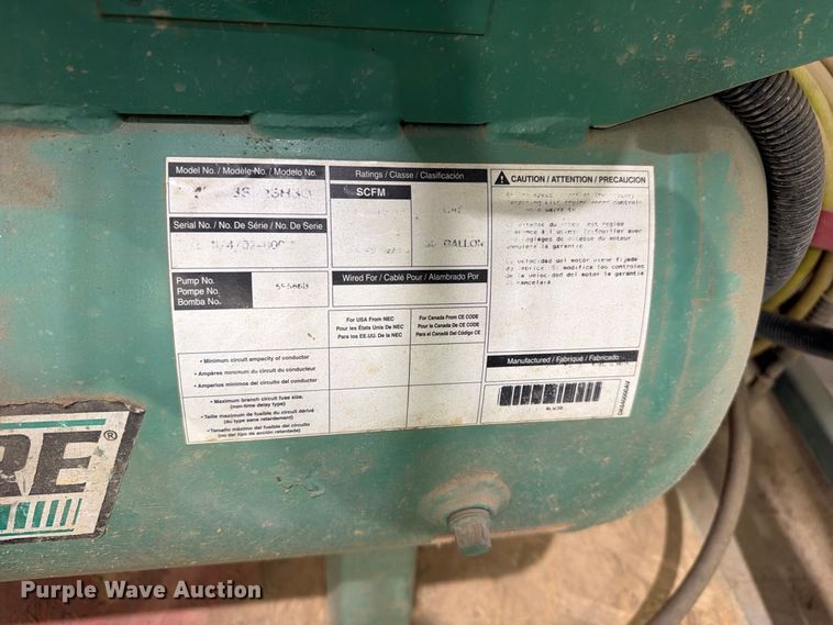 image for item EW1167 Speedaire air compressor